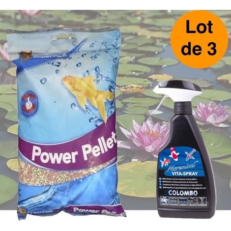 Pack Nutrition Intensive pour Poissons de Bassin – Granulés 45 L + Spray Vitaminé (1/5)