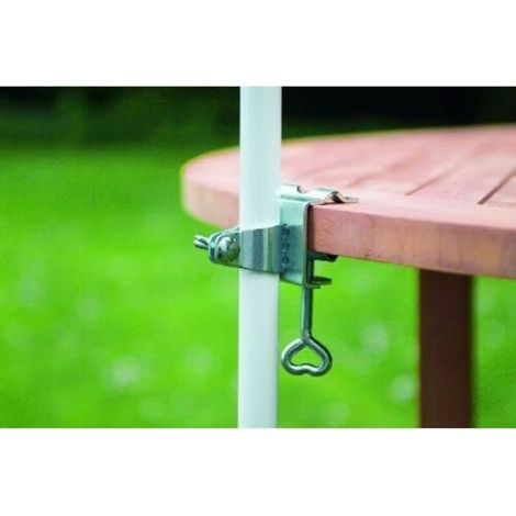 Pied De Table Pour Parasol - Acier Galvanisé - Compatible Profils Ronds Et Plats JusquÀ 32 Mm - Fixation Stable Pour Tables Extérieures - 1 Pièce (1/4)