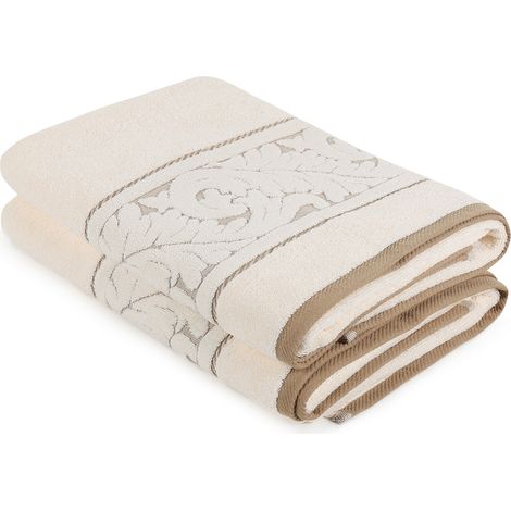 Toalla de baño, toalla de ducha, toalla de sauna. Set 100% Algodón Cream (1/3)