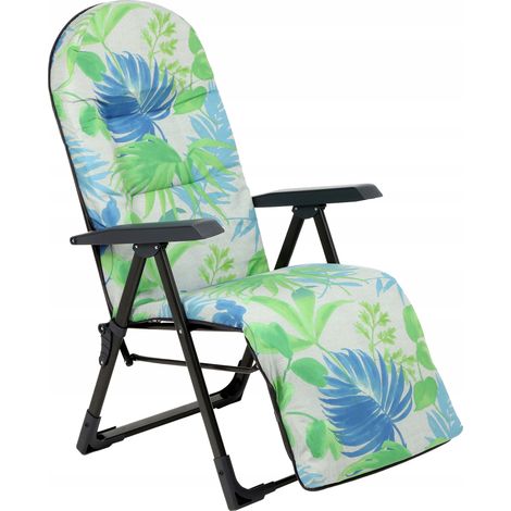 KADAX Gartensessel mit einstellbarer Rücklehne, Relaxstuhl Grün / Blau