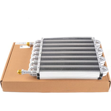 Universal car modification parts: air conditioning pipes with condenser, transmission radiator, 4-row, 6-row, 8-row oil cooler - 16-row silver (1/4)