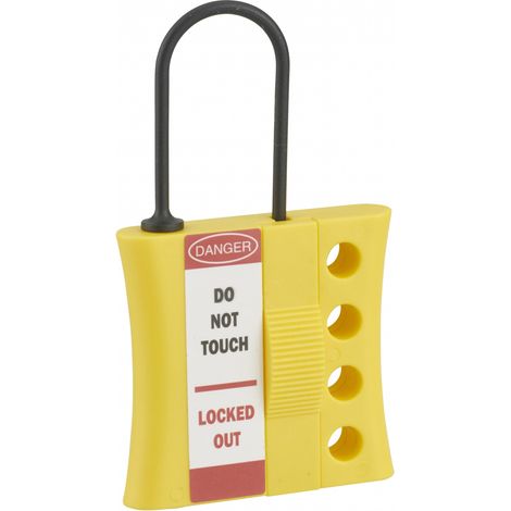 Ganascia PP nylon diametro 3mm isolato 4 fori, lucchettabile, Lockout Tagout LOTO - THIRARD