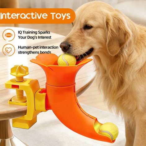 Lance-balle autonome silencieux pour chien - Matériau PP résistant, système de jeu à faible bruit pour intérieur et extérieur - Idéal pour exercice, récupération et dressage