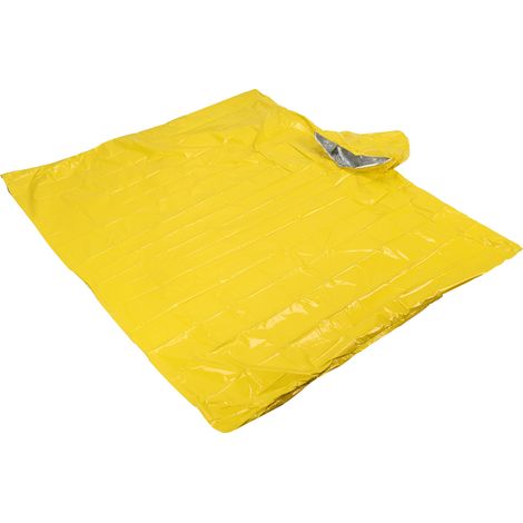 Imperméable thermique d'extérieur avec capuche, réutilisable, isolation thermique contre le froid, vêtement de pluie d'urgence, jaune (1/5)