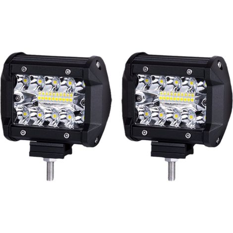 Phare de Travail LED 12V 60W Projecteur Voiture Etanche Spot Flood Feux Antibrouillard Feux de Travail pour Voiture Camion Tracteur SUV(2 PCS)
