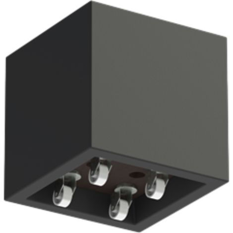 Adezz Carrez Pflanzgefäß mit Rollen Fiberglas Pflanzkübel 70x70x70 cm schwarz