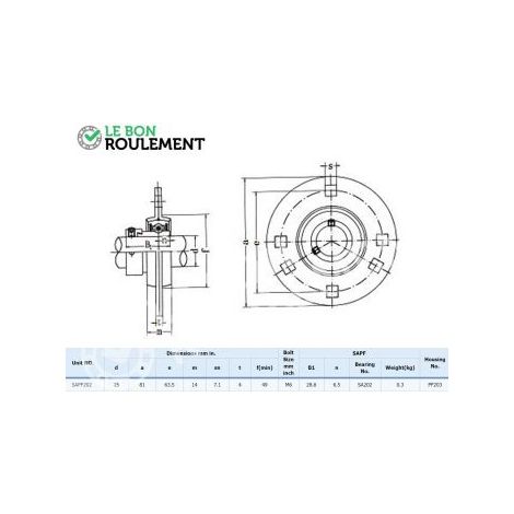 Palier tole SAPF202-INOX