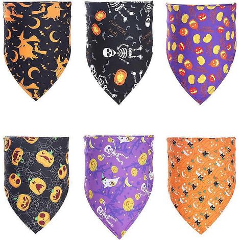 Stück Halloween-Hundehalstücher, wendbar, als Dreieckstuch, Lätzchen, Schal, Welpen-Taschentuch, Haustier-Reinigungstuch, Schutzhandtuch, Dekoration, klein