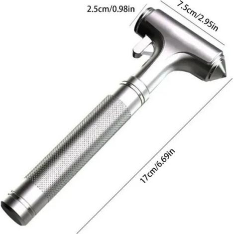 Marteau De Sécurité - Coupe-Ceinture Et Brise-Vitre 3 En 1 - Acier Au Carbone Et Alliage D'aluminium - Pour Voiture - 1 Pièce (1/4)