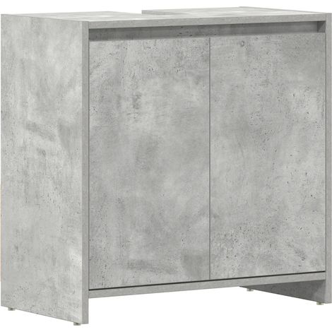 Elegante mobiletto da bagno con 1 scomparto 60 x 33 x 61 cm in legno composito grigio cemento 020047732