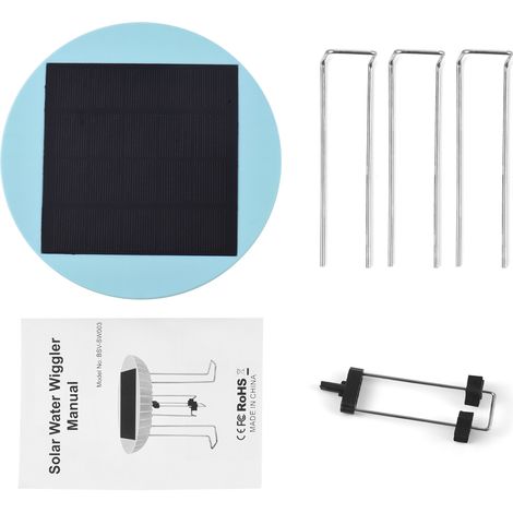Agitateur d'eau solaire pour bain d'oiseaux, batterie intégrée de 1500mAh, étanche IP65, extérieur, agitateur alimenté 5V 2W, barboteur, abreuvoir chauffé pour volaille (1/5)