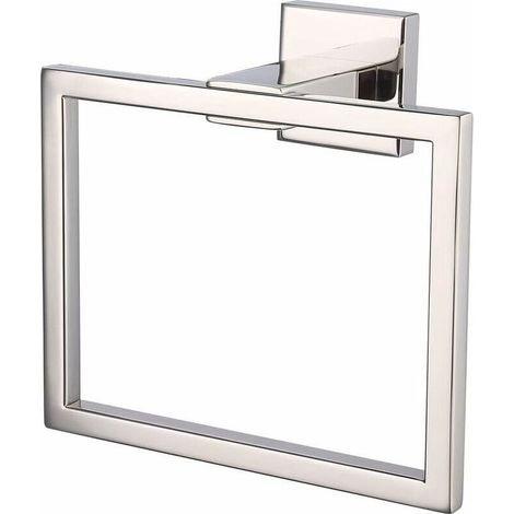 Anneau de serviette de bain en acier inoxydable crochet de serviette suspendu accessoires de salle de bain hôtel moderne Style carré fixé au mur (1/5)