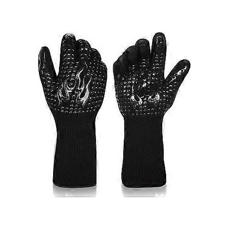 Grillhandschuhe, rutschfeste Grillhandschuhe, maschinenwaschbar, hitzebeständige Ofenhandschuhe, feuerfest, leicht zu verstauen, perfekt für Küche, Camping und Schneiden