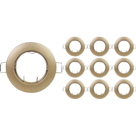 Pack 10 Portalámparas Empotrables Circulares Casquillo GU10 IP20 (1/2)