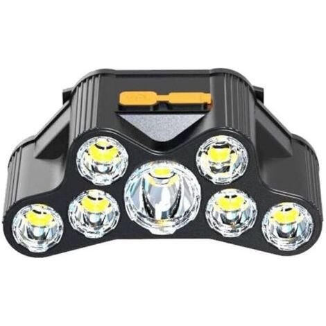 7led tête portant la lampe frontale, USB rechargeable extérieur, super lumineux pêche de nuit imperméable à l'eau (1/5)
