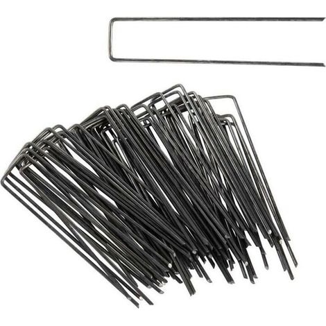 Piquet de jardin de fixation toile de paillage 150 x 40 mm en acier x 50