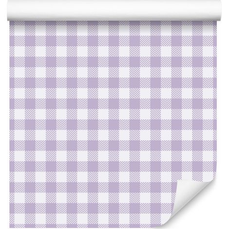 Carta da parati in tessuto con motivo bianco, grigio chiaro e lavanda, 50x1000 cm (1/5)