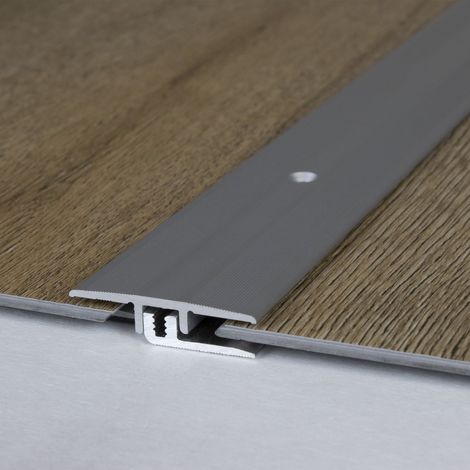 Übergangsprofil / Übergangsschiene Laminat "Richmond", für Höhe 5 - 9 mm, 33 mm breit, 2-teilig, Aluminium eloxiert, gebohrt-silber-900 (1/3)
