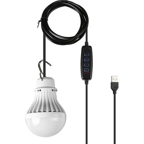 Lampe LED USB extérieure lumière chaude/blanche/blanc chaud luminosité réglable crochet camping randonnée urgence