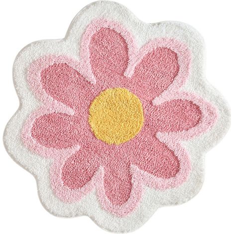 Tapis de bain à motif floral 40 x 40 cm – Doux, antidérapant et absorbant, lavable en microfibre pour salle de bain, cuisine, toilettes, chambre d'enfant et animaux domestiques. (1/5)