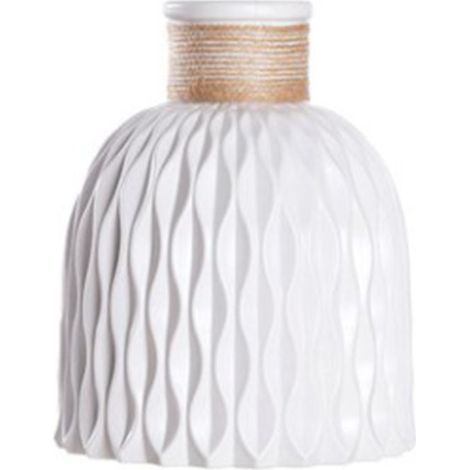 Decorative plastic vase in a geometric shape, ideal for fresh or dried flowers, indoors