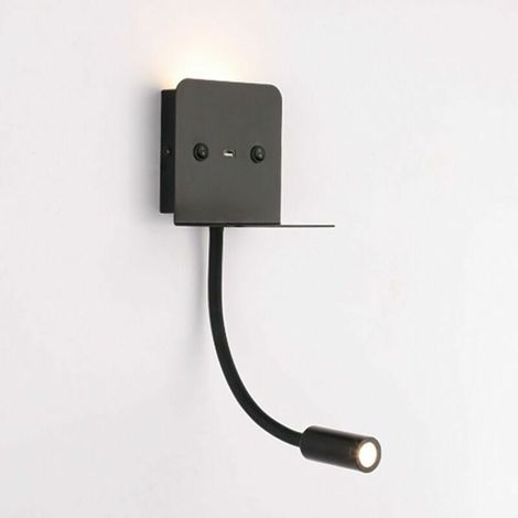 GROOFOO Applique murale led 3W + liseuse avec port usb noir (1/5)
