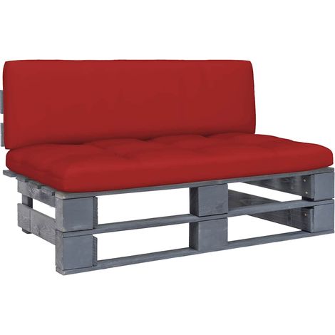 vidaXL Canapé central palette de jardin Gris Bois de pin imprégné (1/5)