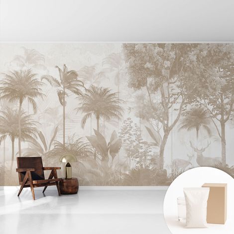 Papier peint intissé avec imprimé installation simple qualité excellente sans désordre - Colle incluse gratuite Paysage tropical 416x254 cm (1/5)