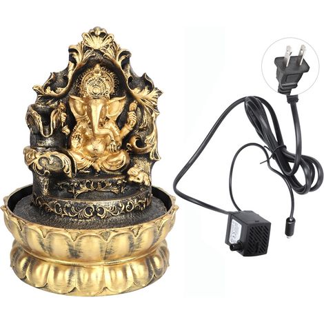 Fontaine de bureau décorative en résine forme unique pour table, ornement lumineux avec prise US 110V