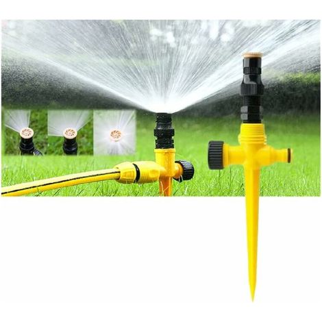 Sistema di irrigazione automatico rotante a 360°, irrigatore da giardino, irrigatore migliorato (confezione da 3) - Ugello regolabile a 360° (1/5)