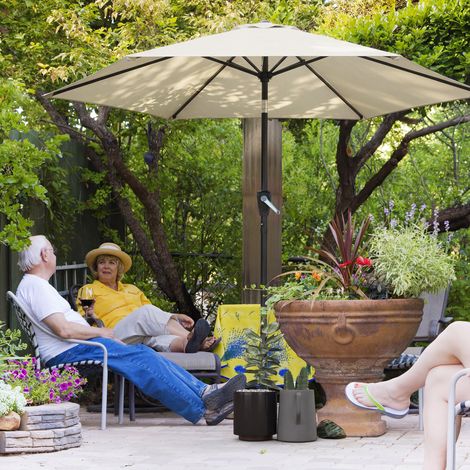 Parasol inclinable de 270 cm. parasol de balcon à manivelle. protection UV 50+. parasol de jardin. blanc crème