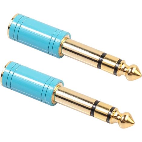 Deux adaptateurs audio AUX stéréo pour casque, mâles 6,5 mm/6,35 mm (1/4 pouce) vers femelles 3,5 mm (1/8 pouce). (1/5)