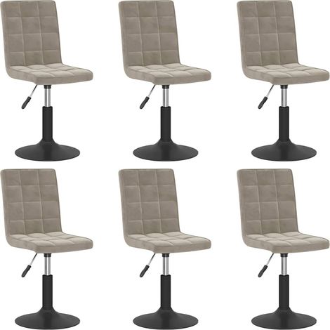 Maison Exclusive - Sedie da Pranzo Girevoli 6 pz Grigio Chiaro in Velluto (1/5)