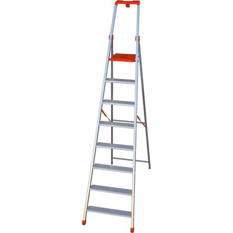 Scala a Forbice Professionale in Alluminio – Facal Piu Su – Gradini Antiscivolo e Sicura - Varianti: 8 gradini