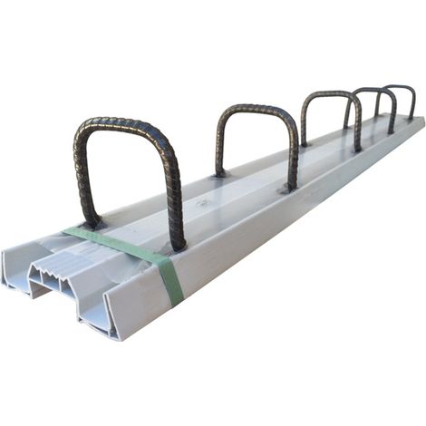 Moncoffrage – Boîte d'attente plastique cintrable pour béton – Ø 8 mm, épaisseur 20 cm, largeur 12 cm – Reprise béton contre béton sans corps étranger