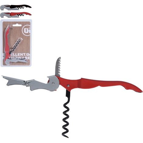 SACACORCHOS 2 GOLPES 12 CM NEGRO BLISTER (1/2)