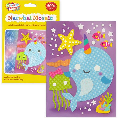 Set creativo di sagome artistiche da ritagliare per realizzare un mosaico fai da te per bambini.