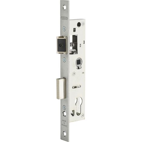 Thirard – Boîtier de serrure encastrable à cylindre pour menuiserie métallique – Axe 24mm – Têtière inox à bouts carrés – Installation facile