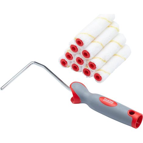 ProDec Advance 11 pezzi da 4 pollici, rulli in microfibra a pelo corto e telaio per una finitura liscia con emulsione, lucida, satinata, vernice, mordente su pareti interne, soffitti, legno (1/5)