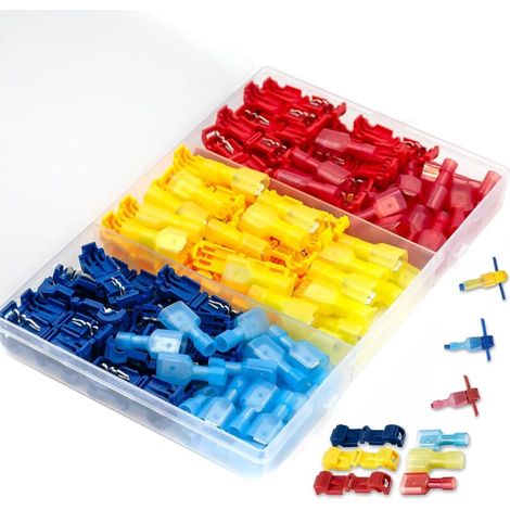120-teiliges T-Abzweigverbinder-Set von Stromdiebe für Autos, vollisolierte Schnellverbinder, Flachsteckverbinder-Set für Anschlusskabel (1/5)