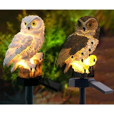 Lampes de jardin LED Chouette Forme Extérieur Étanche Économie d'énergie Lumière de pelouse Décor Ornement Jardin