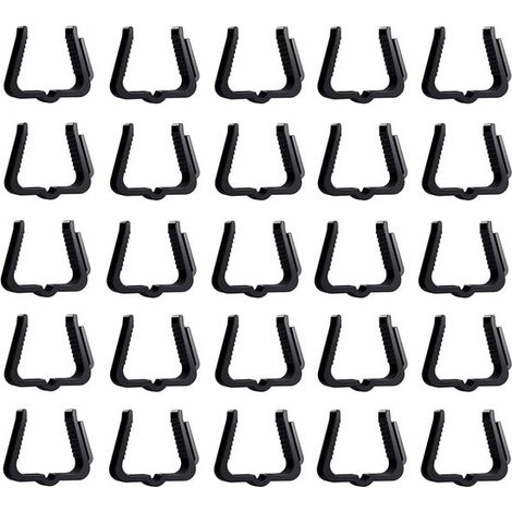 25 abrazaderas para bordes de techo, Adecuadas para colgar diversas luces o decoraciones festivas en techos, canalones y vallas, Color negro (1/5)