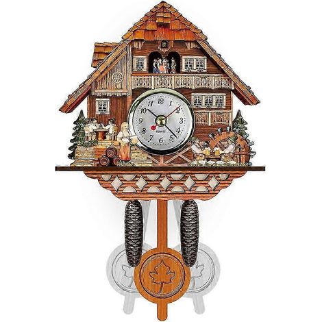 Horloge murale coucou, réveil, horloge de salon vintage en bois 002