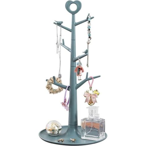 Jewelry Holder Display Stand Plastic Jewelry Holder Tree Jewelry Display Stand Ring Earring Display Hook Hanging Jewelry Organizer for Rings, Necklaces, Earrings