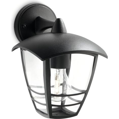 Outdoor wall light, E27 socket, bulb not included, black