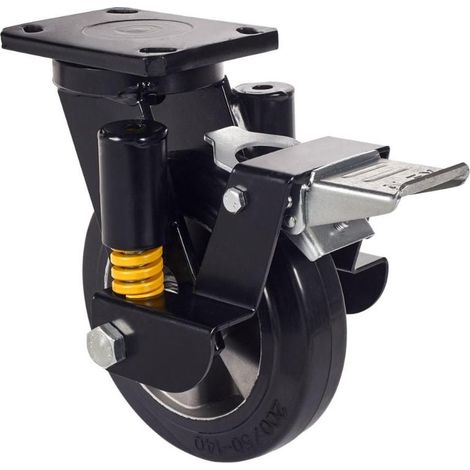 rueda giratora placa fr.10hlsefn160-deb suspension goma negra elastica bolas (1/2)