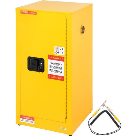 60,6 L armoire de sécurité anti-feu pour produits inflammables, armoire en acier avec serrure à clé 3 points (1/5)