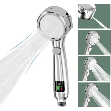 ALLIANDIS Douchette à Affichage LED de la température, 4 modes de douche, avec bouton Pause, Pommeau de douche Économie d\\'eau à Haute (1/5)