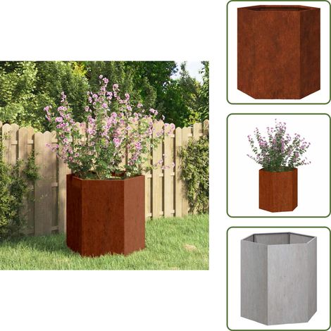 Jardinière Rouillé 40x40x45 cm Acier corten - Jardin - Balcon - Patio - Jardinière - Acier Corten (1/5)