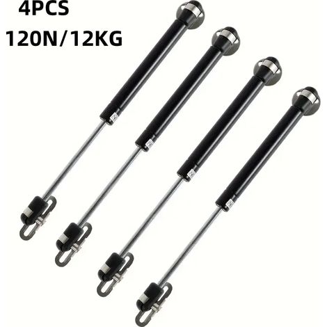 (Noir 12 kg x 4) Charnières à gaz pour armoire, âme en cuivre, support de levage de porte, quincaillerie pour portes de placards de cuisine (1/5)